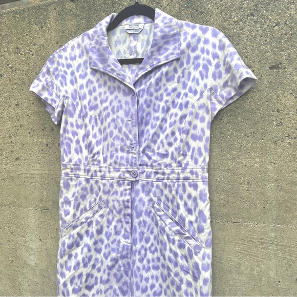 Moschino Cheap and Chic Lavender Animal Print Dress - Picture 3 of 6